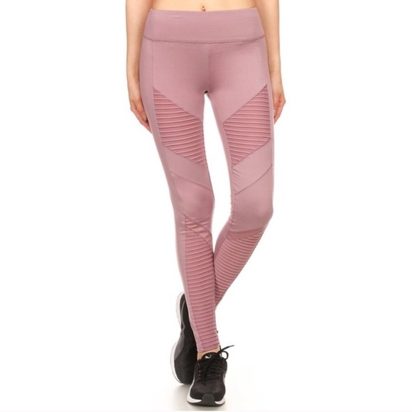 shosho Pants - Sport Moto Leggings W/ Mesh Panels